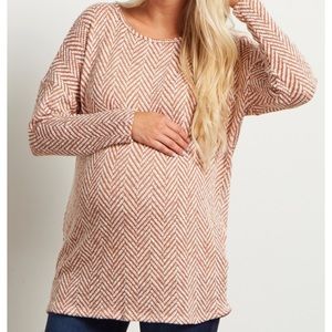 Pinkblush Rust chevron knit  maternity shirt